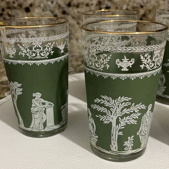 Wedgwood Jeanette MCM 1950’s-60’s Hellenic Grecian (6) Juice glasses Rare set - Picture 2 of 9